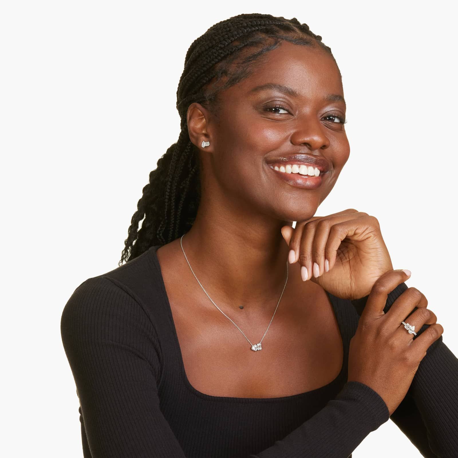 Pırlanta Kalp-Emerald Kolye